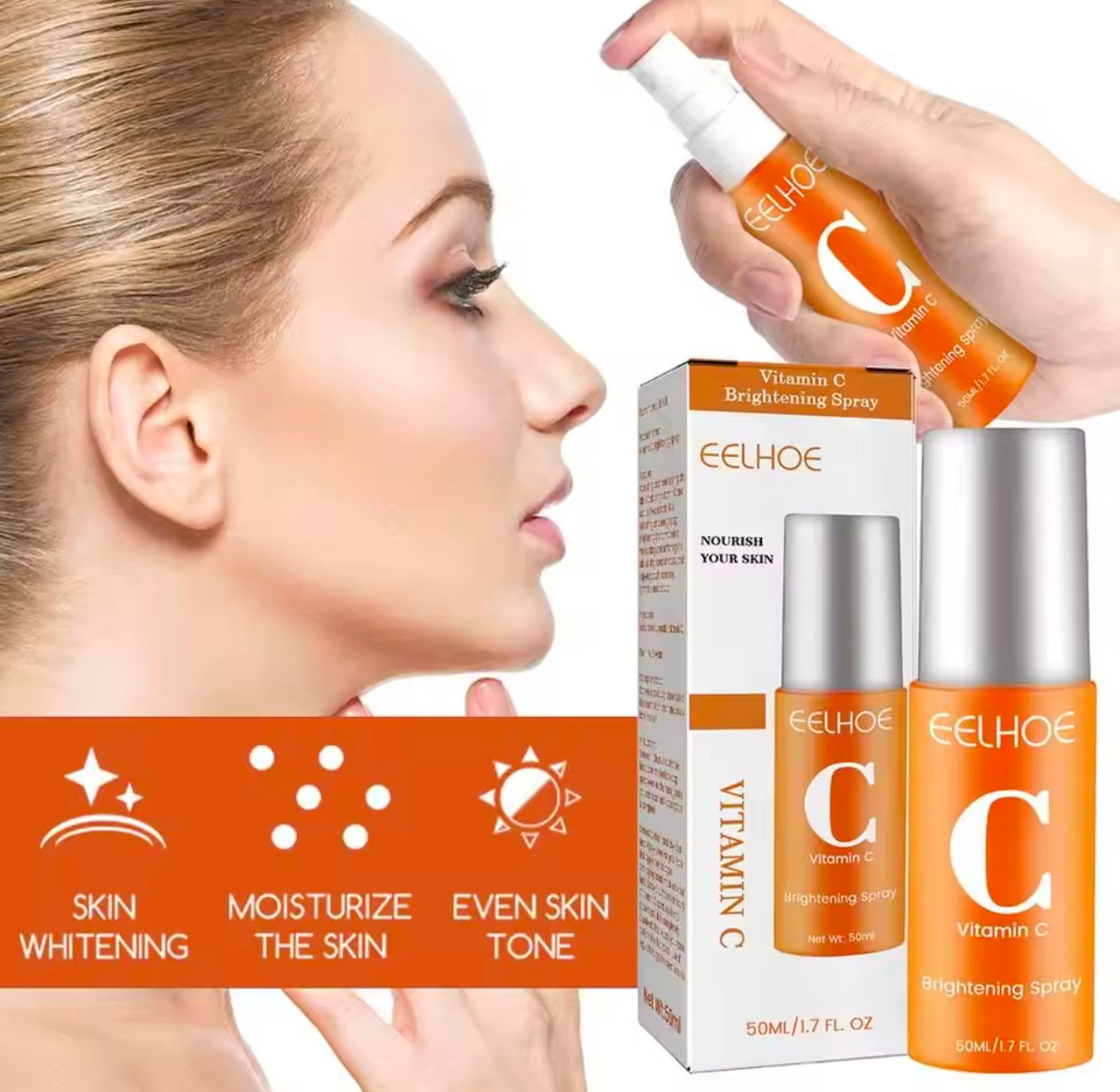50ml Vitamin C Facial Spray Mist Whitening,Brightening,Anti-Wrinkle,Nourishing, Care Face Redness Relief,Moisturizing Serum Y3R2 50ml Vitamin C Facial Spray Mist Whitening,Brightening,Anti-Wrinkle,Nourishing, Care Face Redness Relief,Moisturizing Serum Y3R2